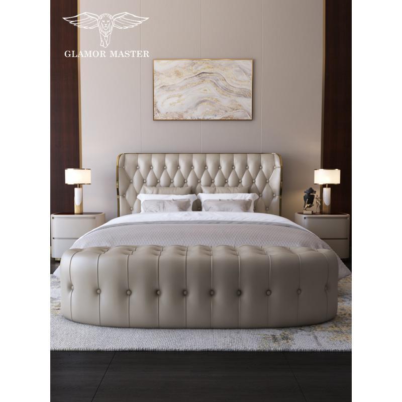 森美人轻奢床意式后现代简约主卧床储物1.8米港式轻奢风床高清大图