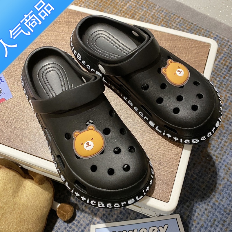 SUNTEK洞洞鞋女士2023新款增高跟护士网红厚底沙滩夏季时装女凉鞋防滑高清大图