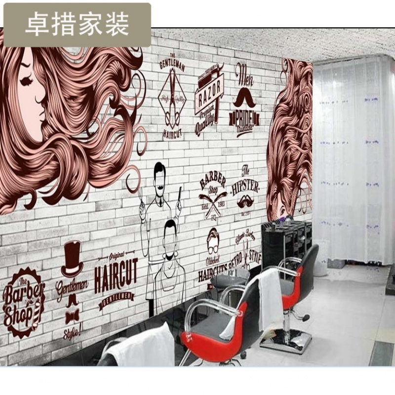 3D立体砖墙砖纹复古潮流涂鸦廊美店壁画理店背景墙纸壁纸壹德壹