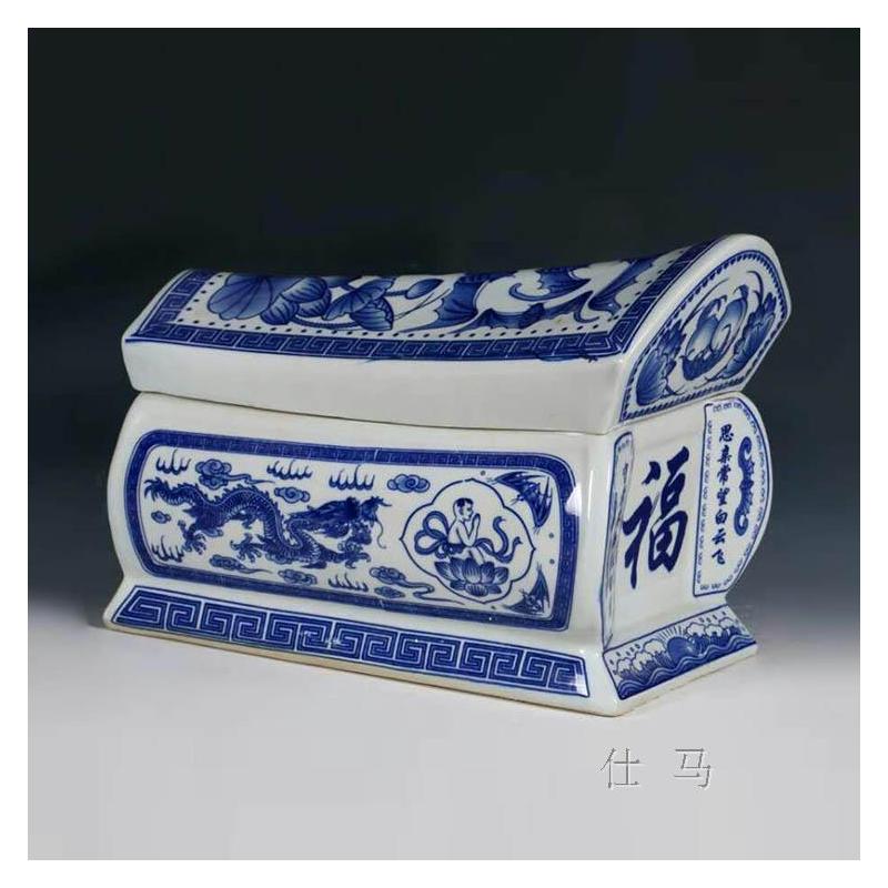 景德镇陶瓷棺材骨灰盒福寿盒殡葬家具用品通用防鼠防虫大号