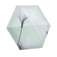 天堂 五折晴雨伞 全遮光肽银胶 6骨 花茉轻尘