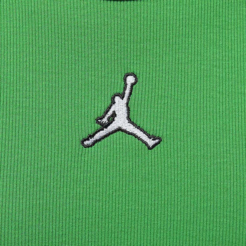 耐克jordan纯色刺绣logo柔软紧身开衩无袖连衣裙幸运绿dz3347310