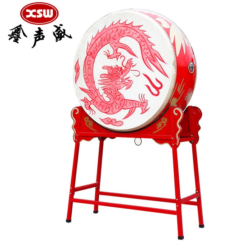 鑫声威 牛皮鼓1米立式战鼓龙鼓+鼓架常规款