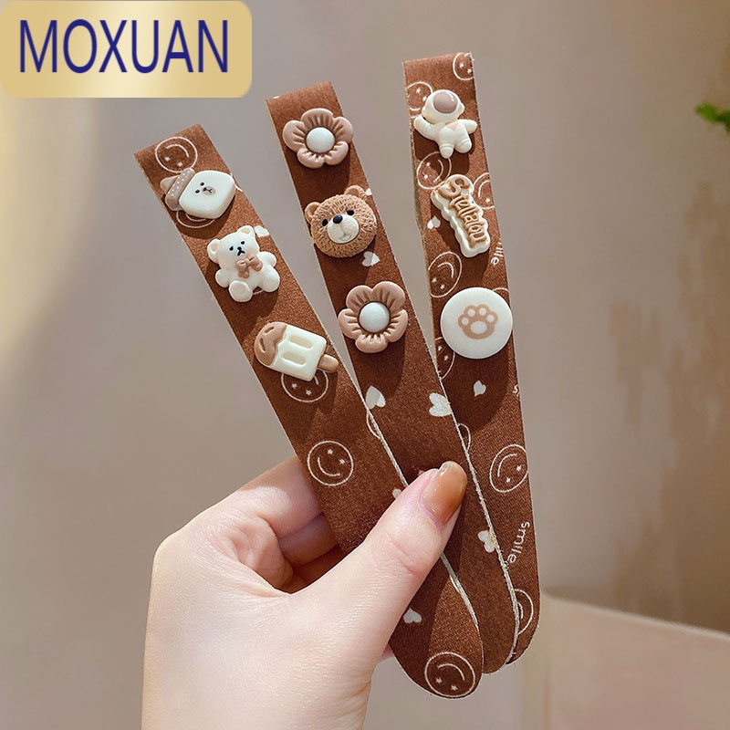 MOXUAN奶咖色儿童可爱刘海贴女童粘碎发整理器发卡魔术贴发箍发帖头饰