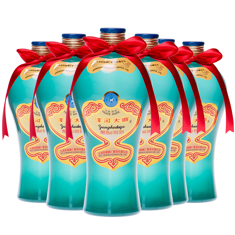 洋河洋河大曲小天蓝38度500ml6瓶整箱装