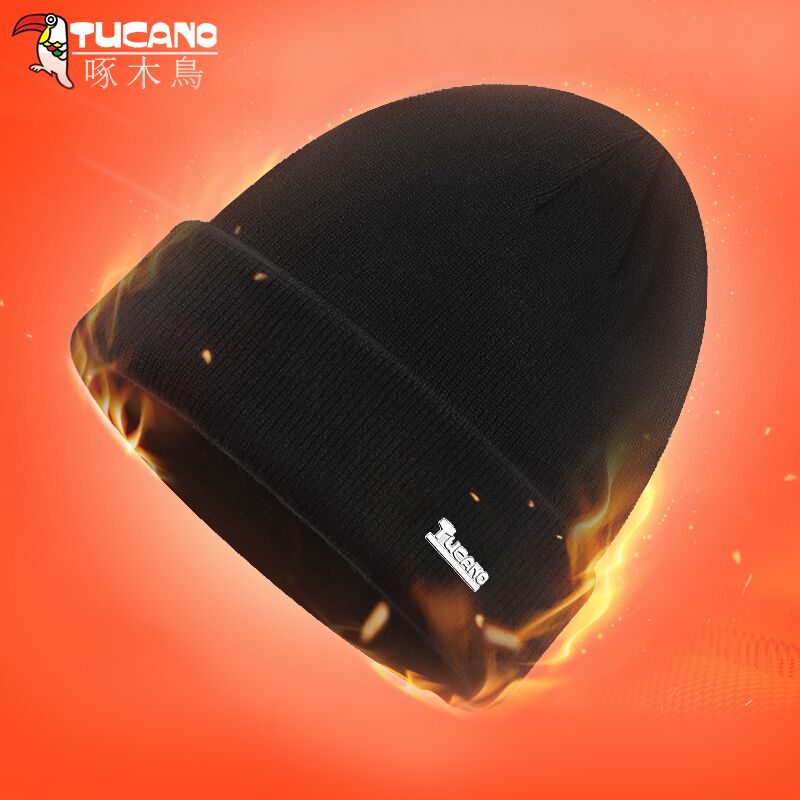 啄木鸟帽子男士冬天防寒针织加绒加厚保暖毛线 线帽冬季棉帽防风冷保高清大图