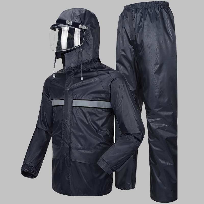 雨衣雨裤套装劳保男士防水分体加厚法耐外套成人带面罩长款全身