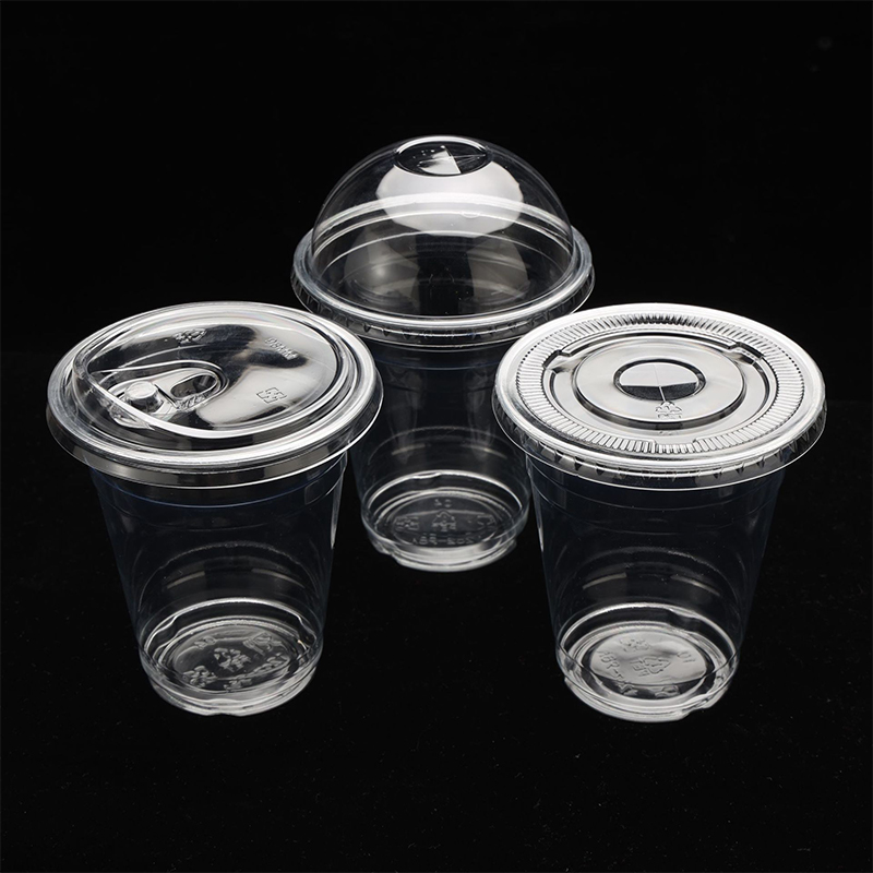 智美环球 98口径PET一次性奶茶杯子[加厚款400ml杯+直饮盖+吸管防漏纸]100只高清大图