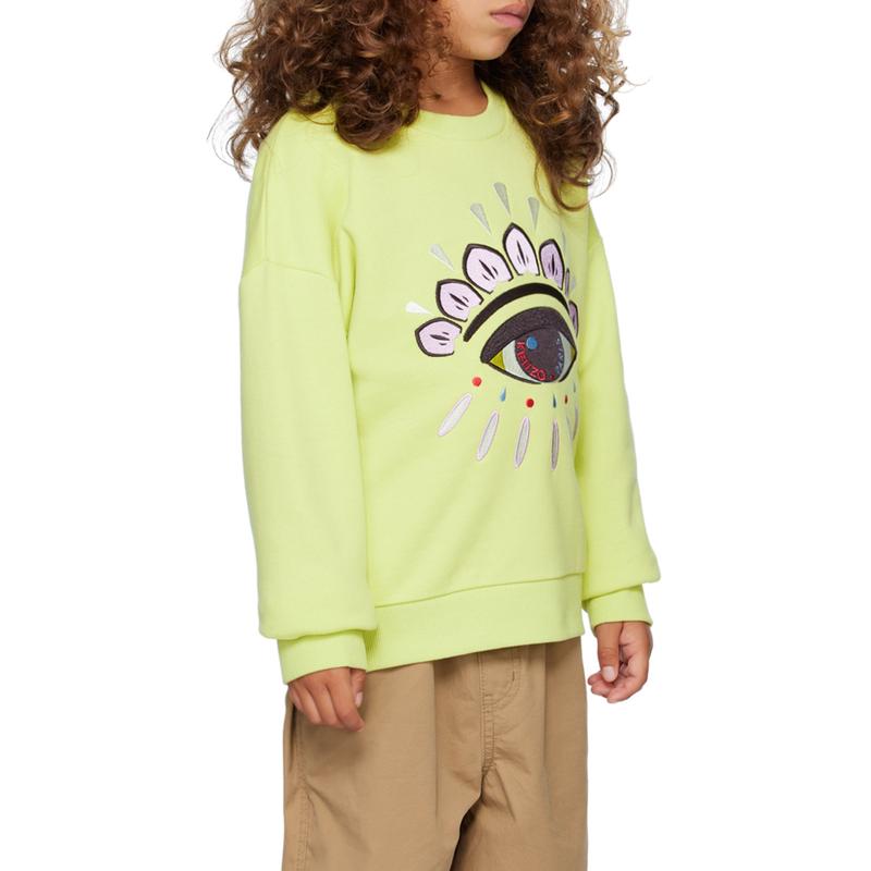 高田贤三(Kenzo)女孩圆领卫衣棉质舒适百搭长袖运动休闲罗纹袖边高清大图