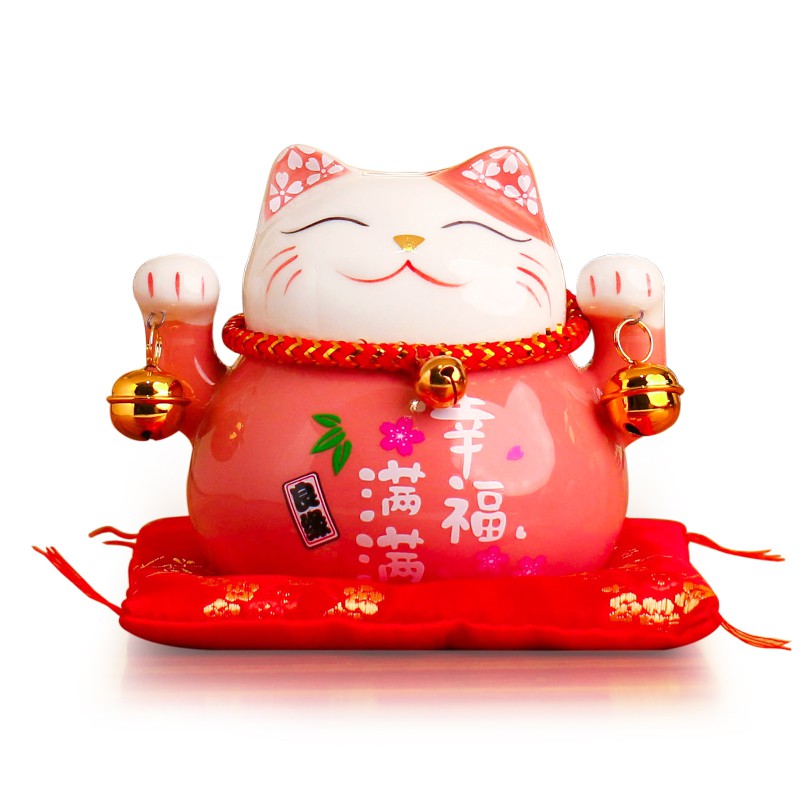 陶瓷猫摆件小号陶瓷存钱储蓄罐家居创意店铺开业礼品生日 三维工匠 4.5寸6只小福猫猫高清大图