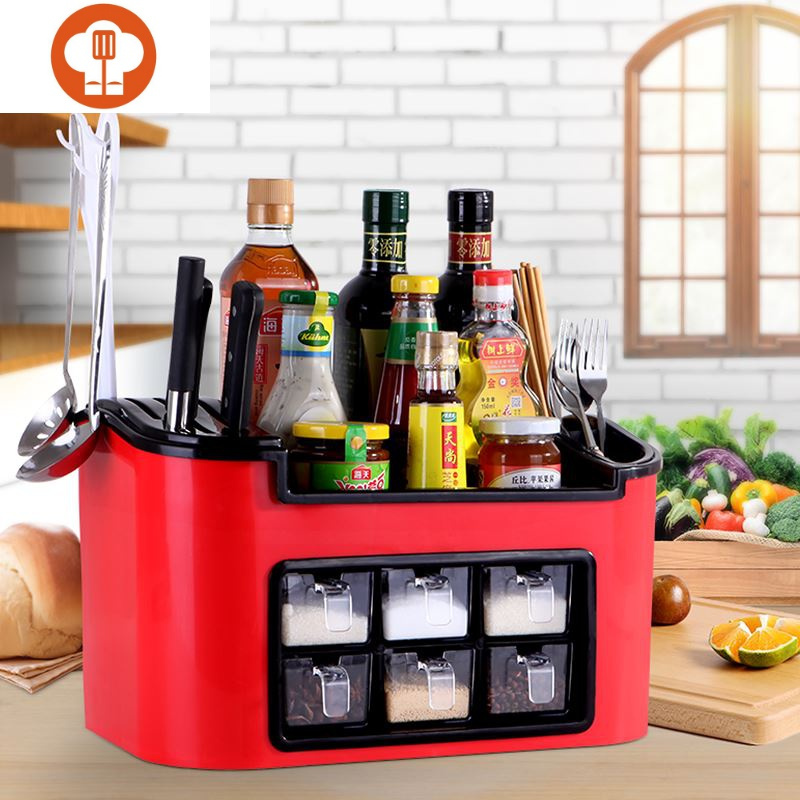 艺呈架子放酱油醋盐的调味料厨房多功能家用收纳多层东西置物盒佐料
