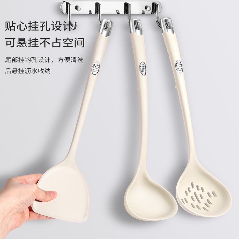新款硅胶锅铲不粘锅专用炒菜铲子厨具家用耐高温长柄防烫X8169高清大图