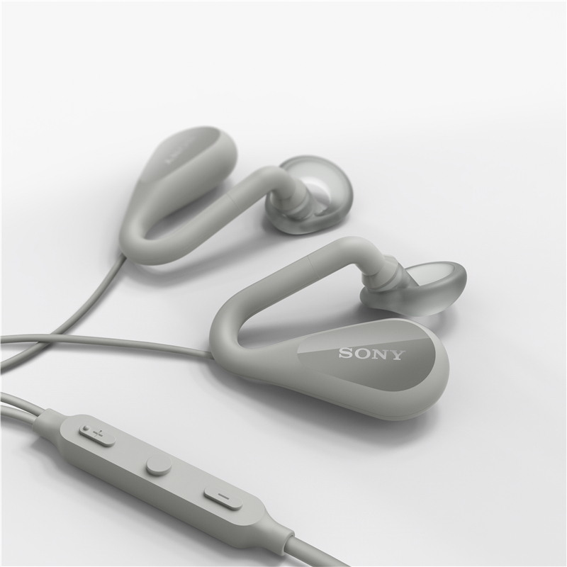 Sony/索尼耳机STH40D开放式立体声耳塞式线控带麦通话跑步耳机(灰色)
