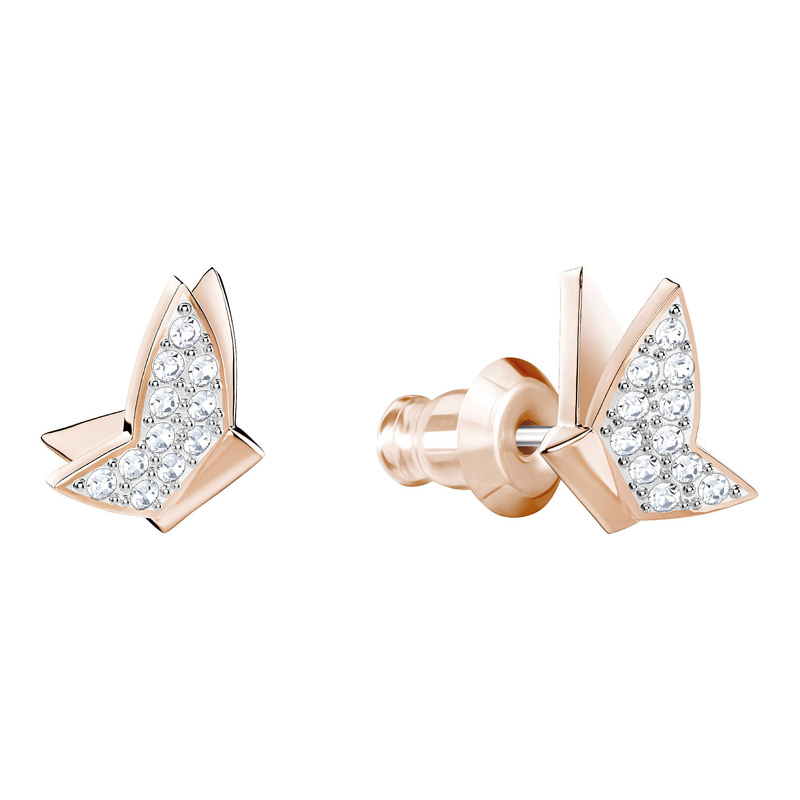 SWAROVSKI LILIA FIG镀玫瑰金色穿孔耳环