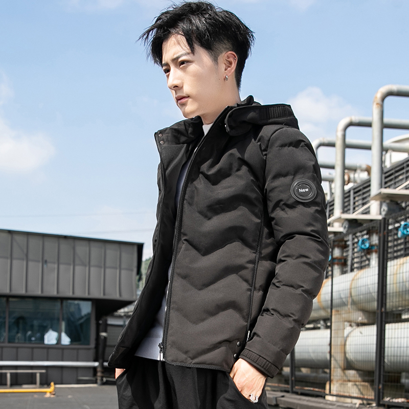 YUANSU2020新款男士棉衣短款连帽冬衣棉服外套冬季袄子冬装棉袄帅气衣服棉衣