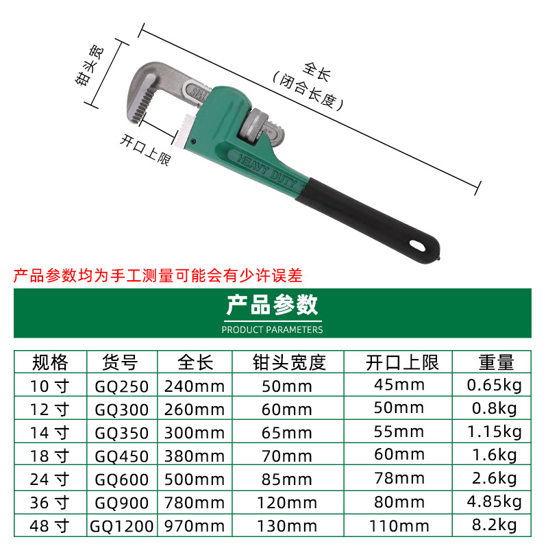 长鹿(Changlu) 管钳F613 12寸 60303