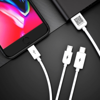 品胜一拖三数据线充电器快充三合一套装一拖二适用华为苹果7/6s iphone8 X Type-c安卓
