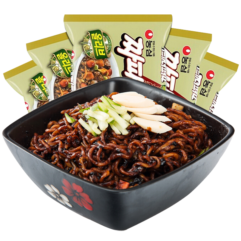 农心炸酱面140gx5包 韩国进口炸酱面好吃的黑色炸酱面袋装8月17到期