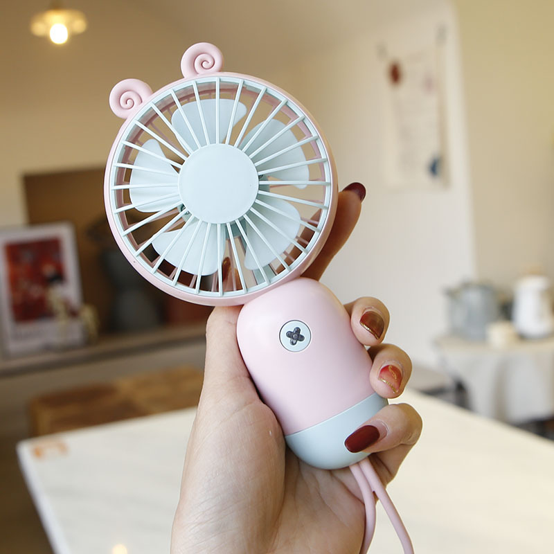粉蓝可爱小风扇迷你usb可充电学生宿舍电扇手拿便携式随身手持电风扇