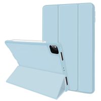 ipad保护套带笔槽9.7寸三折ipadair保护壳10.2皮套ipad pro保护套 白冰 10.9不休眠的(颜色随机