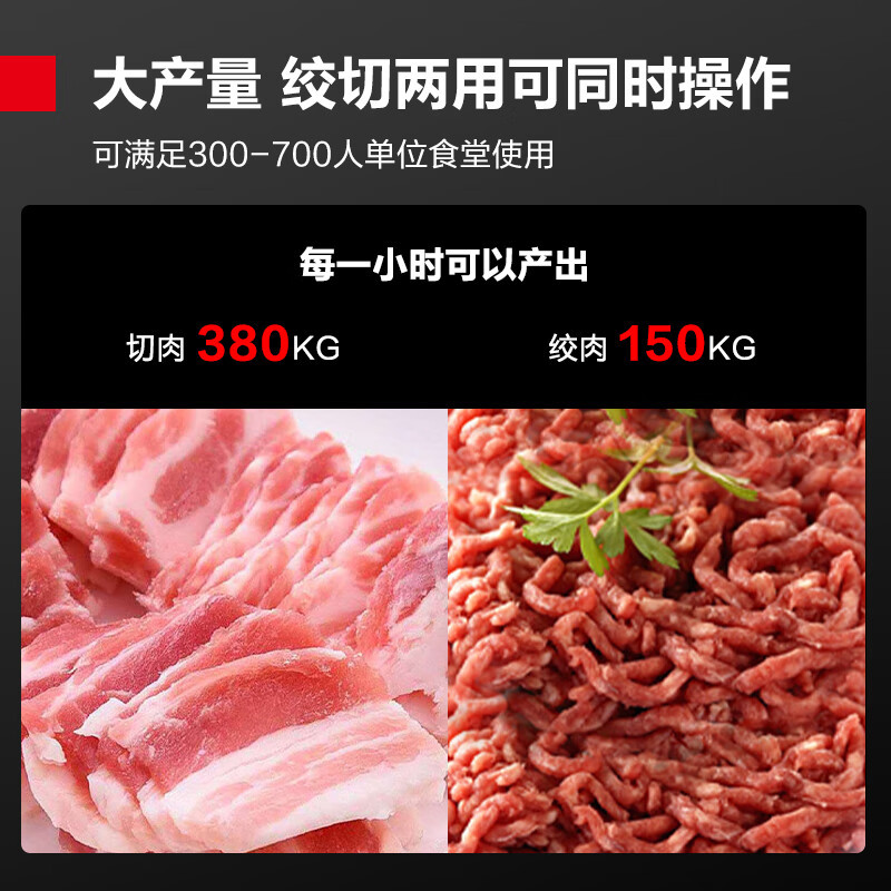 德玛仕(DEMASHI)商用绞肉机全自动多功能切肉机切肉丝切肉片食堂大型绞肉机商用绞切一体机切片机JR-20A