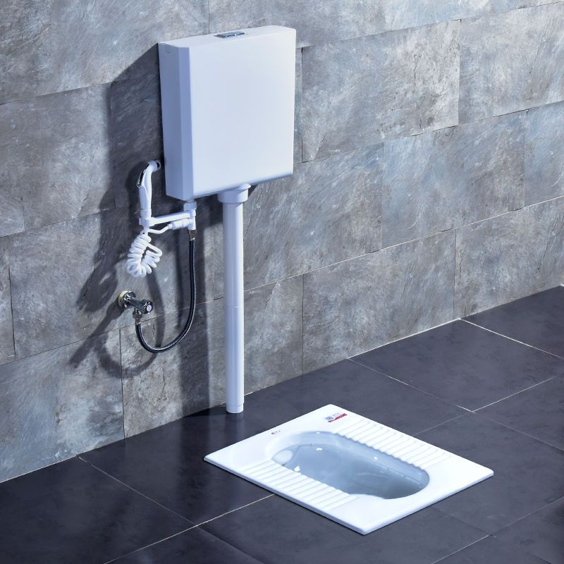 家用陶瓷蹲便器蹲坑大便器带水箱整套蹲厕卫生间蹬厕所防臭踏便池