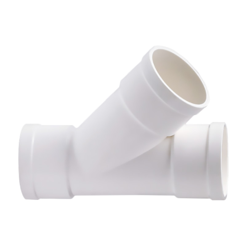 3M 联塑(LESSO)45°斜三通PVC-U排水配件白色 dn50[10个装]高清大图