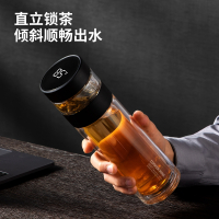 炊大皇(COOKER KING)智能玻璃杯 温显双层茶水分离杯300ml 男女通用轻巧便携创意高硼硅水杯ZM30A