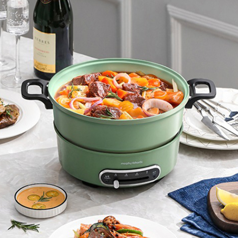 摩飞电器(MORPHY RICHARDS) MR9087 多功能电火锅薄荷绿3L高清大图