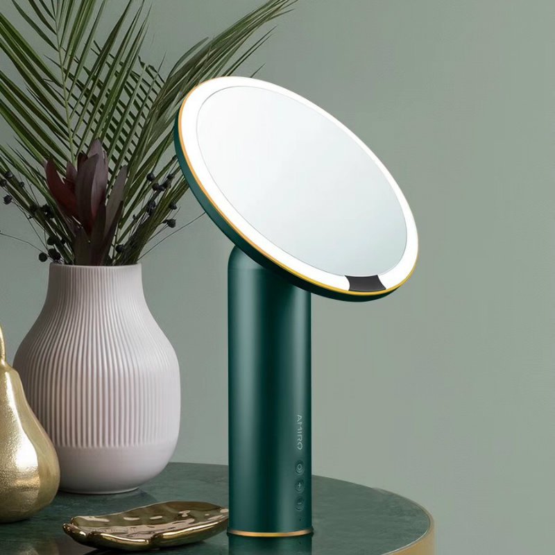 amiro化妆镜led带灯o系列奢金智能台式桌面日光网红梳妆美妆镜子