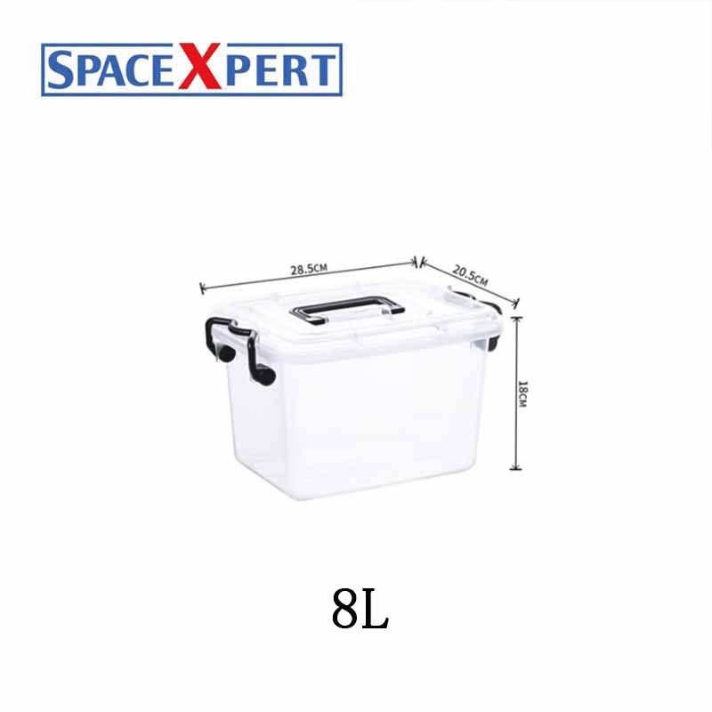 空間専門家(SPACEXPERT) 收纳箱塑料储物箱8L透明 提手箱高清大图