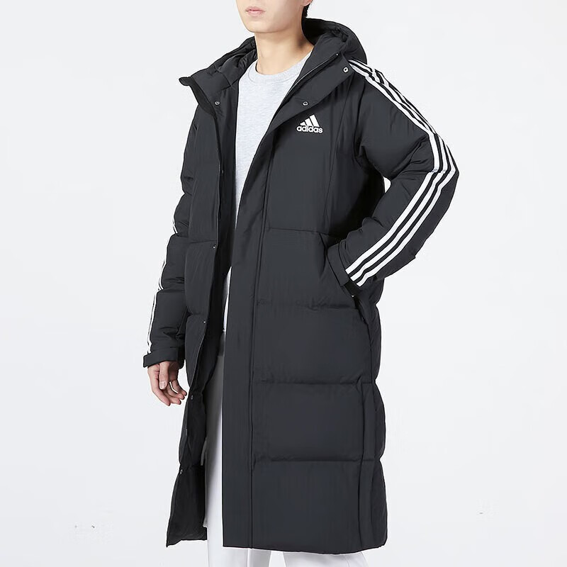 阿迪达斯(adidas) 羽绒服男装 2022冬季新款运动服休闲夹克连帽保暖长款羽绒外套 HN2099