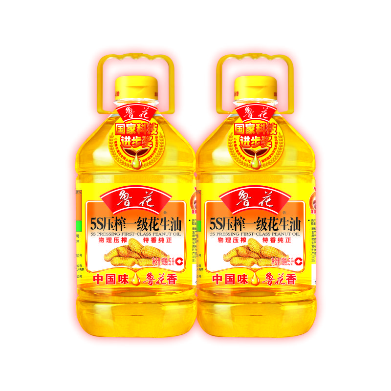 鲁花5s压榨一级花生油5l2食用油视频