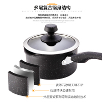 厨内助 16CM奶锅麦饭石煮奶锅不粘锅煮泡面锅小汤锅热牛奶小锅婴儿辅食锅（邦仕尼系列）16CM麦饭石奶锅