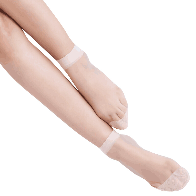 20双装丝袜短袜夏季袜子女士水晶袜短袜薄款防勾丝肉色黑色丝袜水晶袜肤色均码