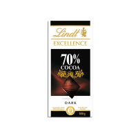 原装进口 瑞士莲Lindt特醇可可黑巧克力排块装 70%可可黑巧克力100g