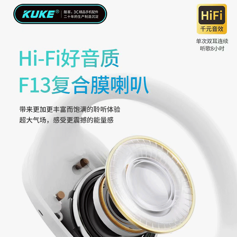 苏宁宜品酷客联名全开放式真无线蓝牙耳机 挂耳式 OWS29高清大图