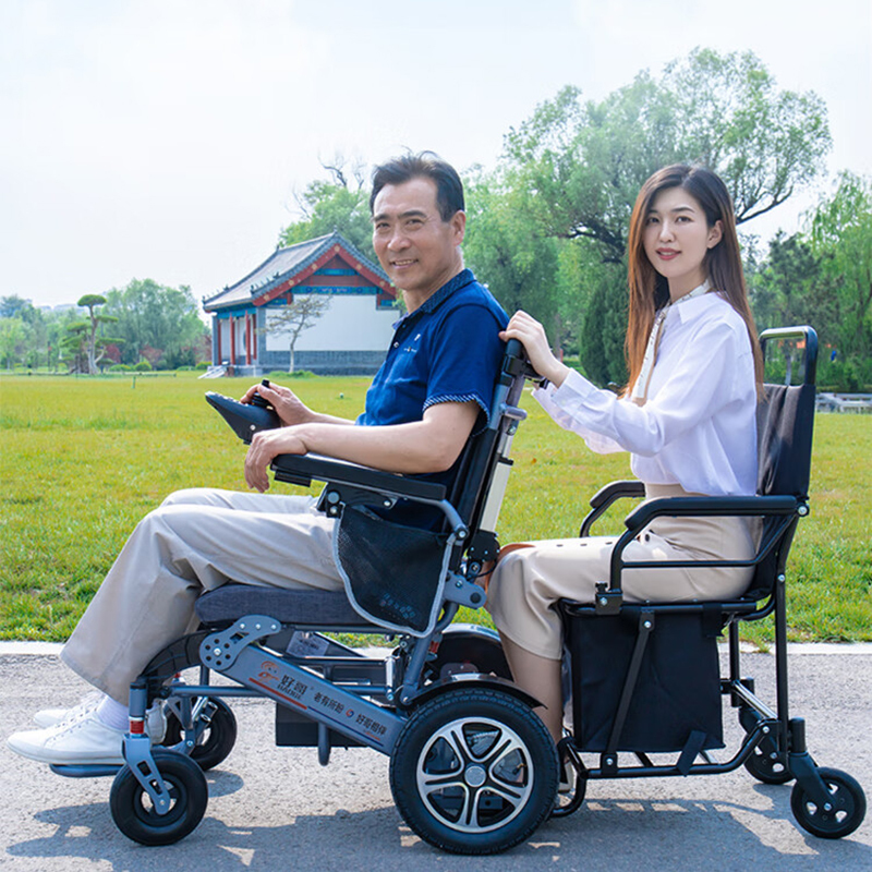 好哥电动轮椅折叠轻便智能全自动残疾人老人代步车带电磁刹车轻松便携可放后备箱-远程遥控-遥控折叠-12安锂电池续航15km