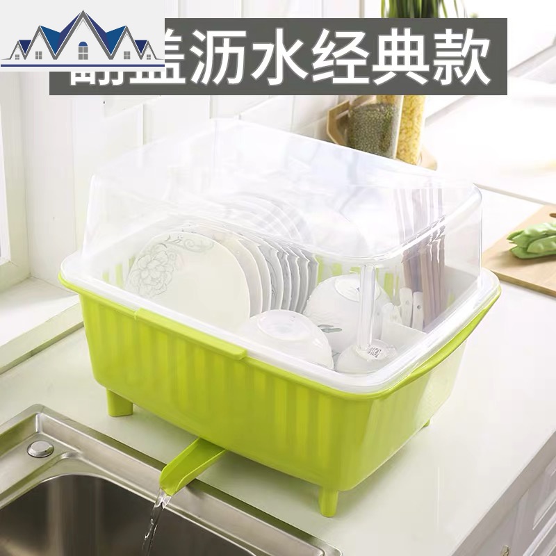 碗筷收纳盒放碗沥水架厨房收纳箱带盖家用置物架双层塑料碗柜特大 三维工匠高清大图
