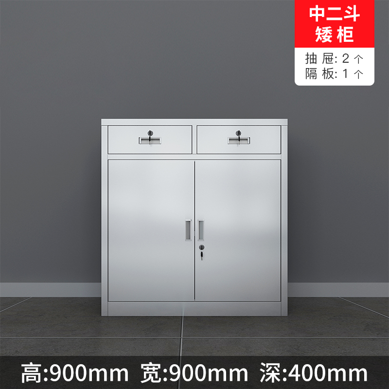 [晋美升]不锈钢柜 器械柜文件柜资料柜储物柜仪器储藏柜定制 900*400*900mm 201中二斗矮柜