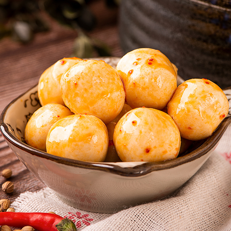 满300减210[三只松鼠_淘气蛋蛋120g]休闲零食小吃特产鱼丸零食香辣小零食