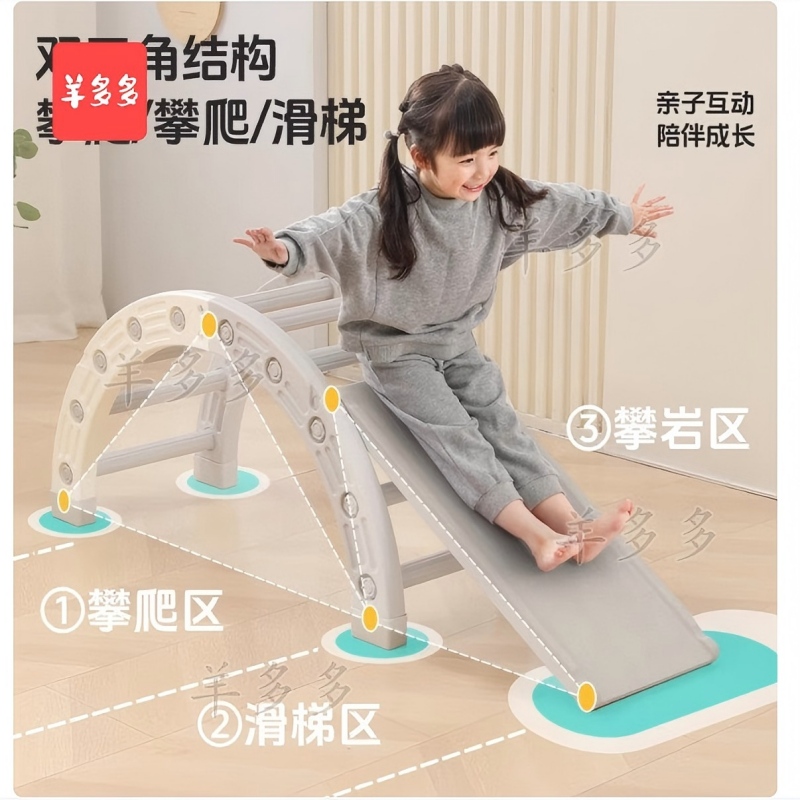 羊多多儿童托育教室布置托班用具攀爬架滑滑梯多功能百变玩具半圆滑梯高清大图