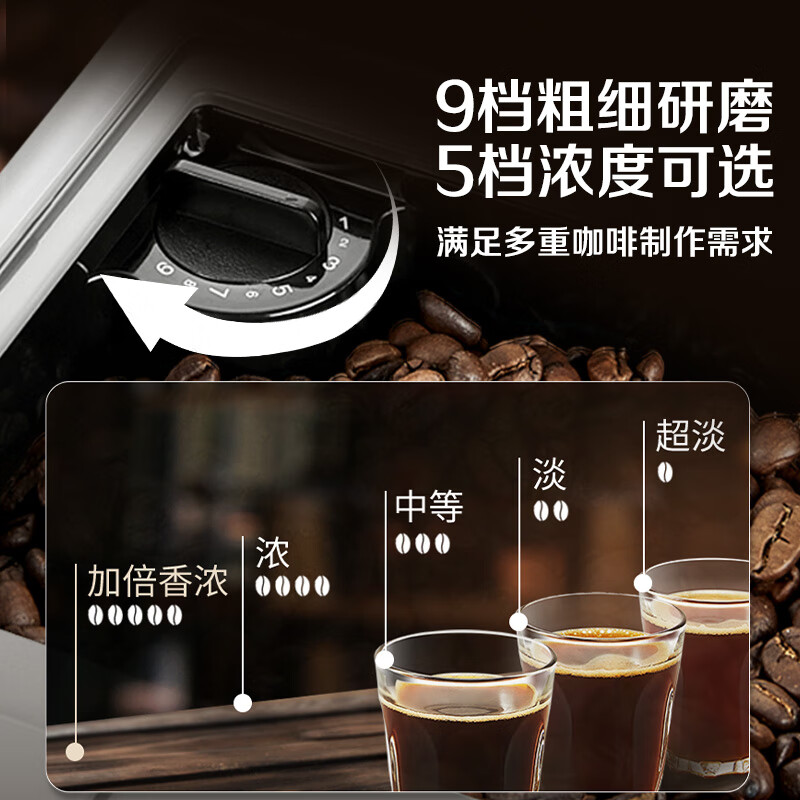 松下咖啡机家用/办公室全自动意式咖啡机研磨一体 奶泡系统 现磨咖啡豆 NC-EA801 曜石灰高清大图