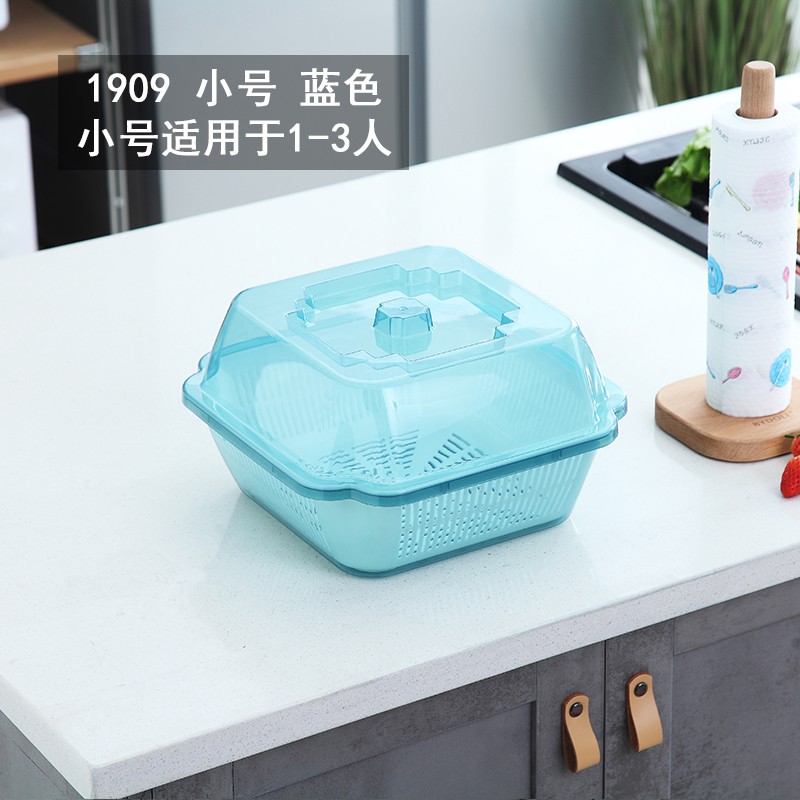 塑料碗柜装碗筷收纳盒放碗箱沥水碗架厨房家用带盖碗盆碗碟置物架收纳层架 三维工匠高清大图