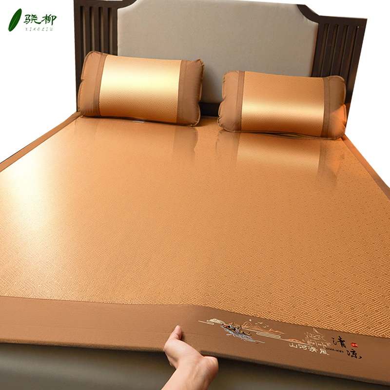 清风古典三明治藤凉席三件套 1.8*2米床/套高清大图