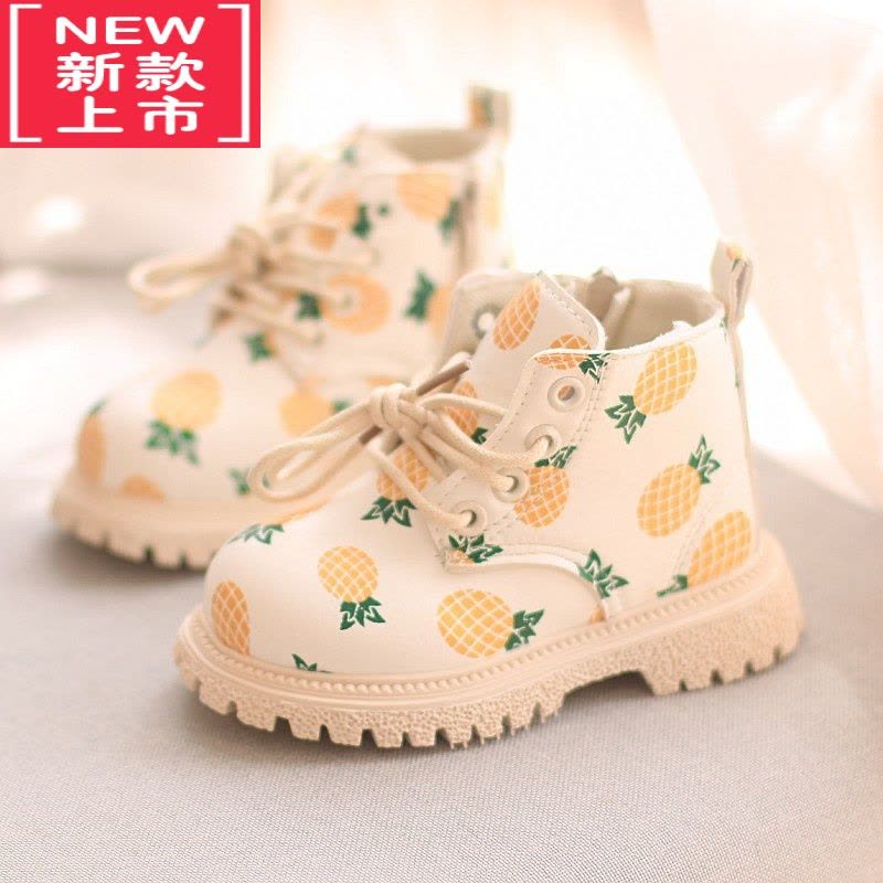 可莉允女童靴子新款春秋季儿童皮鞋公主鞋小童短靴宝宝马丁靴1-3岁低筒图片