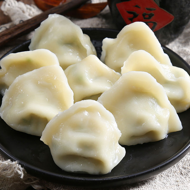 海诗莱猪肉荠菜水饺288g*4速冻锁鲜手工饺子高清大图
