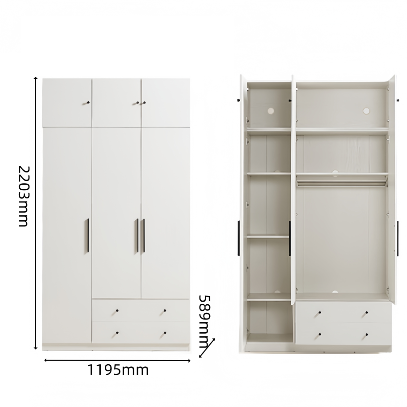 豫龙都 木质衣柜 三门 个高清大图