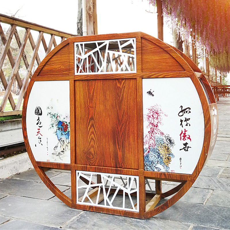 [规格:105*105*38 单位:cm 可定制]清洁用品 分类垃圾桶 景区公园环保垃圾桶 不锈钢户外中国风古典垃圾桶