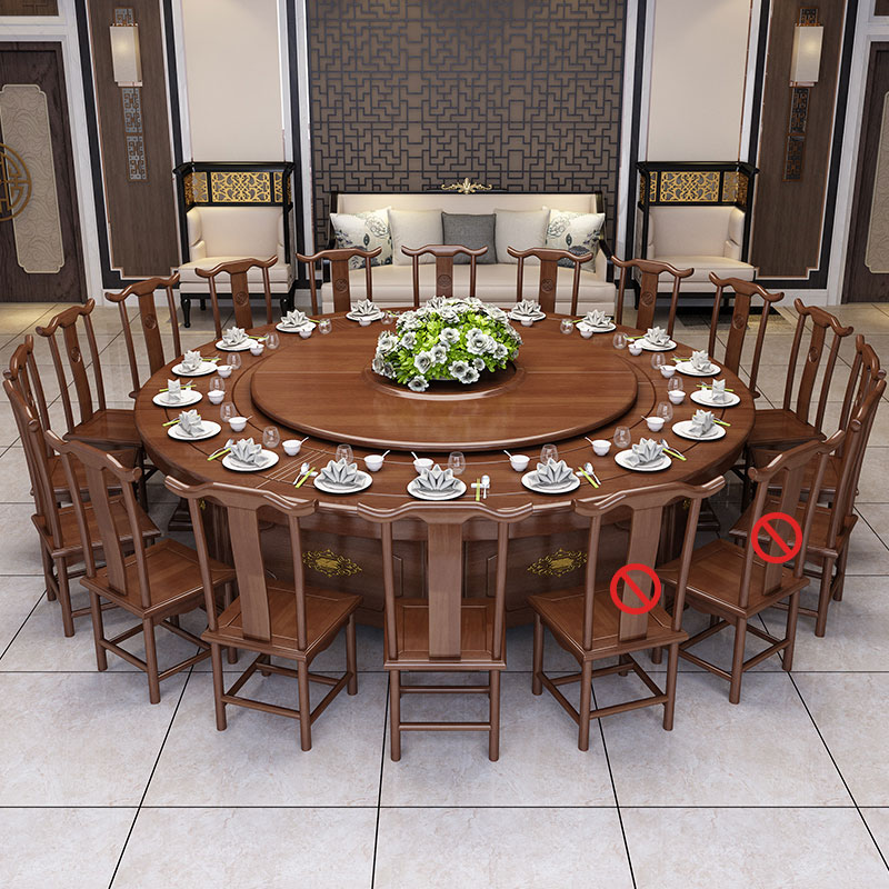 中豫鑫泽 ZYXZ3110307电动餐桌餐厅大圆桌转盘餐桌椅组合 3米圆桌 16把餐椅